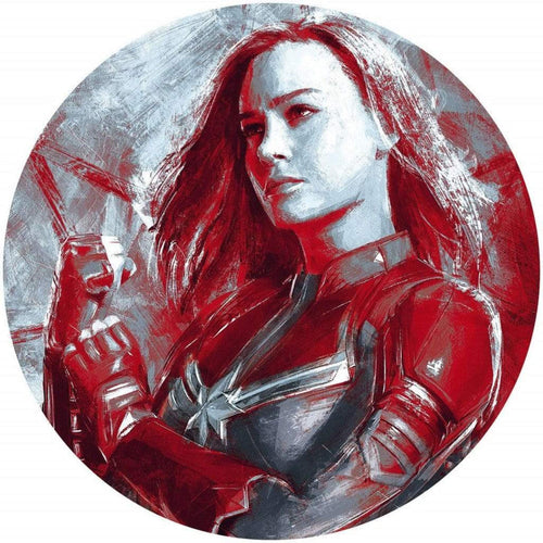 Komar Avengers Painting Captain Marvel Zelfklevend Fototapete 125x125cm Rund | Yourdecoration.de