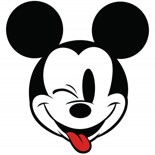 Komar Mickey Head Optimism Zelfklevend Fototapete 128x128cm Rund | Yourdecoration.de