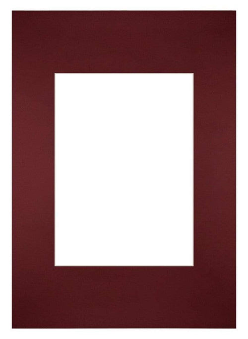 Passe Partout 21x29,7cm Karton Weinrot Rand Gerade Vorne | Yourdecoration.de