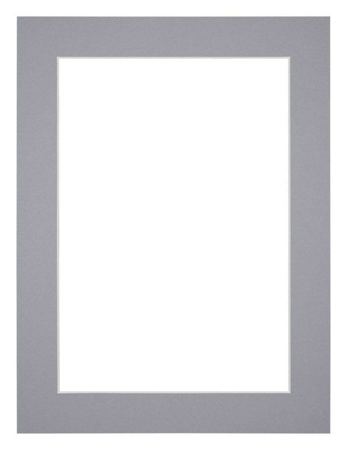 Passepartout 45x60cm Karton Grau Rand 4cm Gerade Vorne | Yourdecoration.de