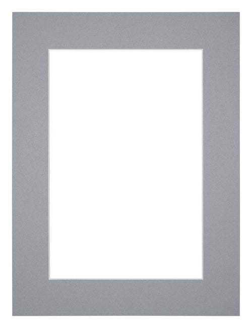 Passepartout 60x80cm Karton Grau Rand 5cm Gerade Vorne | Yourdecoration.de