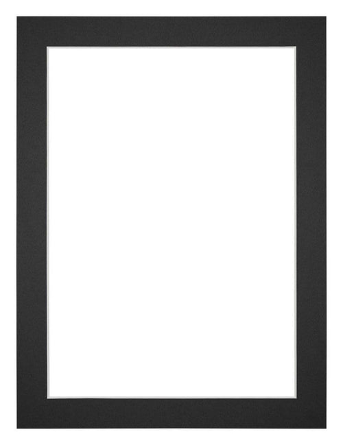 Passepartout 18x24cm Karton Schwarz Rand 3cm Gerade Vorne | Yourdecoration.de