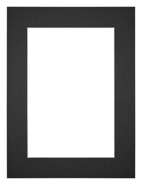 Passepartout 60x80cm Karton Schwarz Rand 5cm Gerade Vorne | Yourdecoration.de