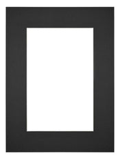 Passepartout 45x60cm Karton Schwarz Rand 6cm Gerade Vorne | Yourdecoration.de