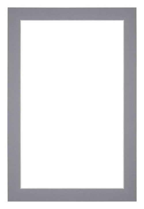 Passepartout 60x90cm Karton Grau Rand 3cm Gerade Vorne | Yourdecoration.de