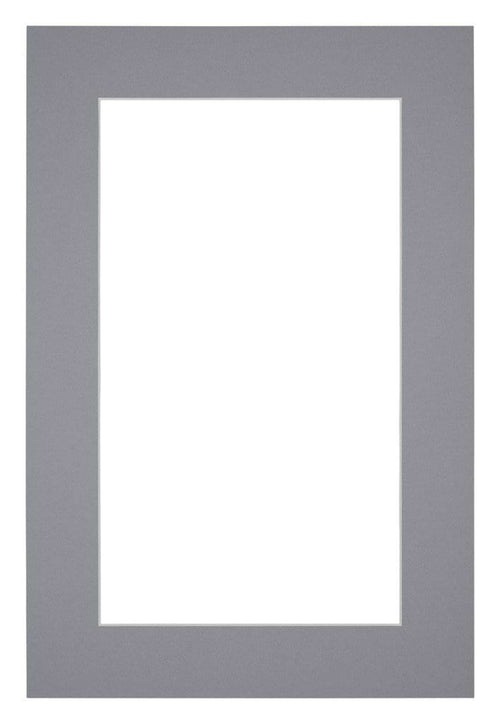 Passepartout 40x60cm Karton Grau Rand 5cm Gerade Vorne | Yourdecoration.de