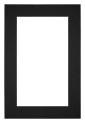 Passepartout 20x30cm Karton Schwarz Rand 5cm Gerade Vorne | Yourdecoration.de