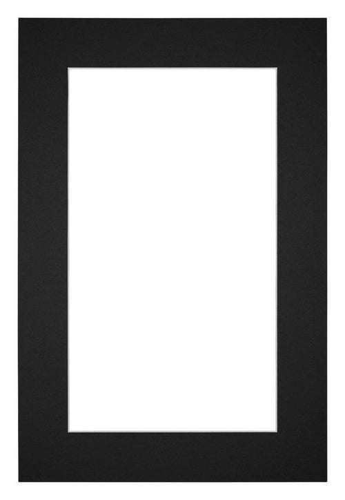 Passepartout 20x30cm Karton Schwarz Rand 5cm Gerade Vorne | Yourdecoration.de