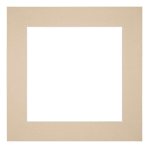 Passepartout 40x40cm Karton Beige Rand 6cm Gerade Vorne | Yourdecoration.de