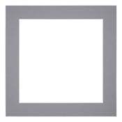 Passepartout 60x60cm Karton Grau Rand 5cm Gerade Vorne | Yourdecoration.de