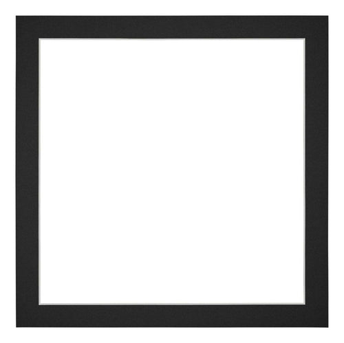 Passepartout 50x50cm Karton Schwarz Rand 3cm Gerade Vorne | Yourdecoration.de