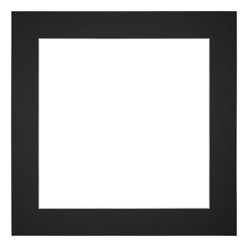 Passepartout 50x50cm Karton Schwarz Rand 5cm Gerade Vorne | Yourdecoration.de