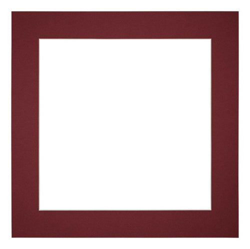 Passepartout 40x40cm Karton Weinrot Rand 5cm Gerade Vorne | Yourdecoration.de