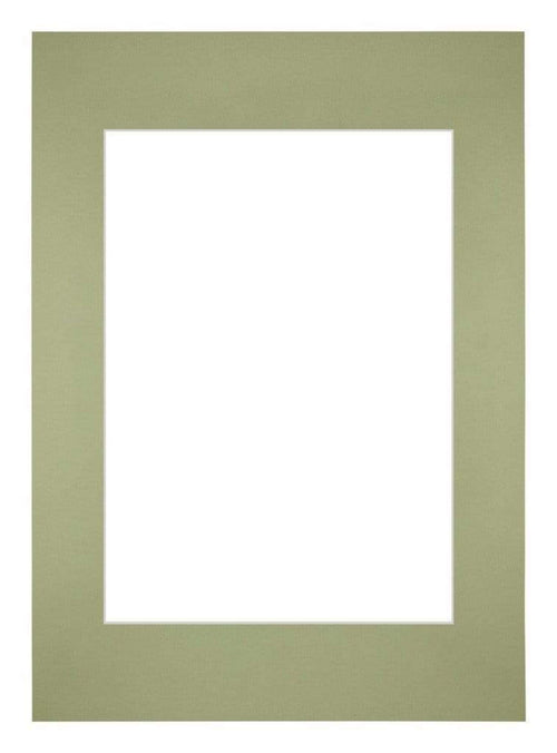 Passepartout 42x59,4cm A2/A3 Karton Mintgrun Rand Gerade Vorne | Yourdecoration.de