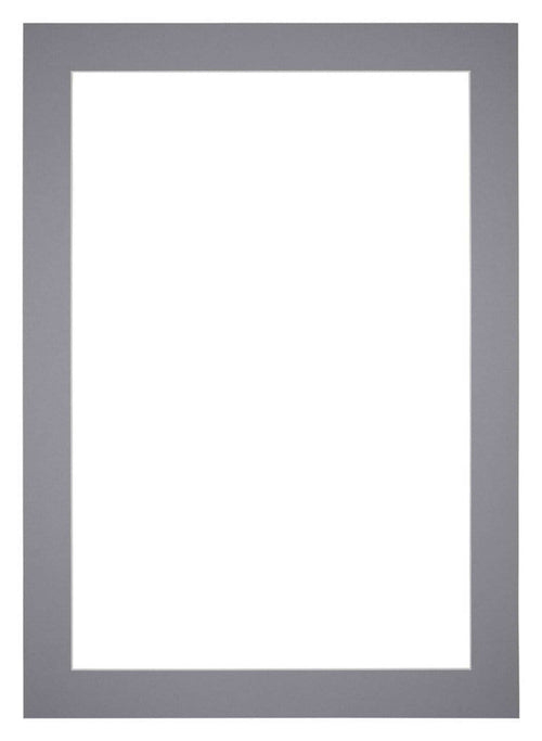 Passepartout 50x70cm Karton Grau Rand 5cm Gerade Vorne | Yourdecoration.de