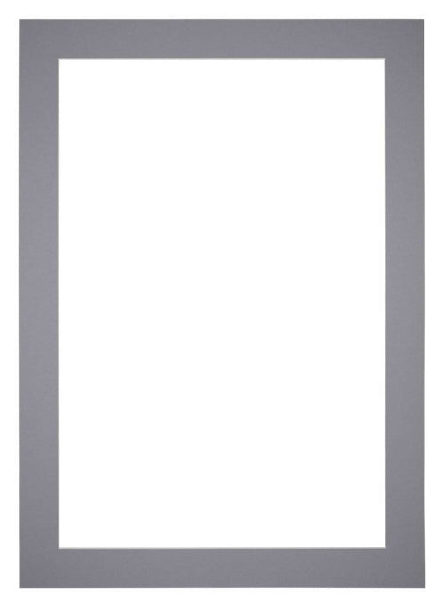 Passepartout 60x84cm Karton Grau Rand 5cm Gerade Vorne | Yourdecoration.de