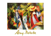 August Macke Ragazze sotto gli alberi Kunstdruck 70x50cm | Yourdecoration.de