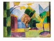 August Macke Garten am Thuner See Kunstdruck 80x60cm | Yourdecoration.de