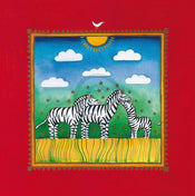 Linda Edwards Three little zebras Kunstdruck 40x40cm | Yourdecoration.de