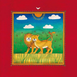 Linda Edwards Two little lions Kunstdruck 40x40cm | Yourdecoration.de