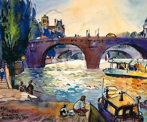 Michael Leu Evening by the Seine Kunstdruck 60x50cm | Yourdecoration.de