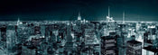 Shutterstock Manhatten Skyline at Night Kunstdruck 95x33cm | Yourdecoration.de