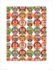 Pyramid Valentina Ramos Owls Family Kunstdruck 60x80cm | Yourdecoration.de