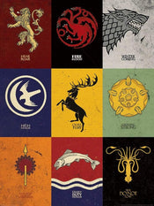 Pyramid Game of Thrones Sigils Kunstdruck 60x80cm | Yourdecoration.de