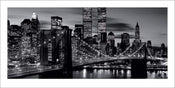 Pyramid Brooklyn Bridge Black and White Kunstdruck 50x100cm | Yourdecoration.de