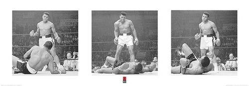 Pyramid Muhammad Ali Liston Triptych Kunstdruck 33x95cm | Yourdecoration.de