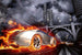 Dimex Car in Flames Fototapete 375x250cm 5 Bahnen | Yourdecoration.de