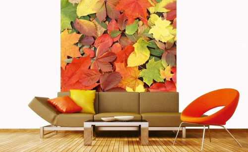 Dimex Colourful Leaves Fototapete 225x250cm 3 Bahnen Sfeer | Yourdecoration.nl