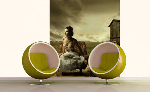 Dimex Girl on Armchair Fototapete 225x250cm 3 Bahnen Interieur | Yourdecoration.de