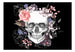 Fototapete - Skull and Flowers - Vliestapete