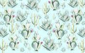 Komar Cactus Blue Vlies Fototapete 400x250cm 4 bahnen | Yourdecoration.de